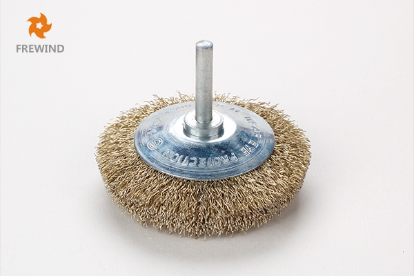 BEVEL BRUSH WITH SHAFT CRIMPED WIRE
